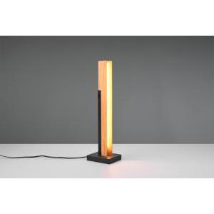 Kerala lampada da tavolo led legno naturale e metallo nero dimmerabile con touch dimmer h. 50cm