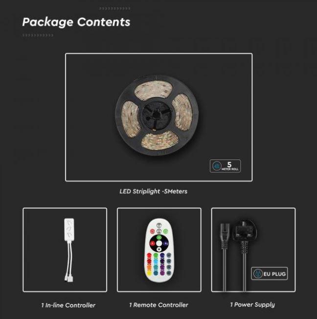 Striscia led V-tac 13W RGB wifi IP65 - VT-5050 -2910 02