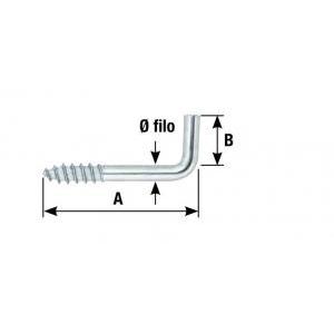 Rampino dritto  85000b18045f2-con filetto a legno-10 pezzi