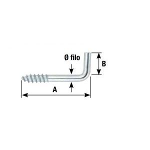 Rampino dritto  85000b21070f2-con filetto a legno-10 pezzi-filo 4,5