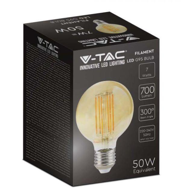 Lampadina led G95 V-tac 7W E27 2200K VT-2027-N - 7147 - 217147 02