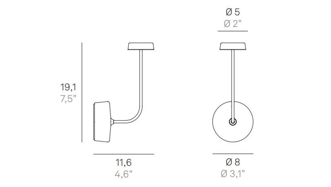 Lampada da parete led Zafferano Swap 4W 2700K corten - LD1014R3 03