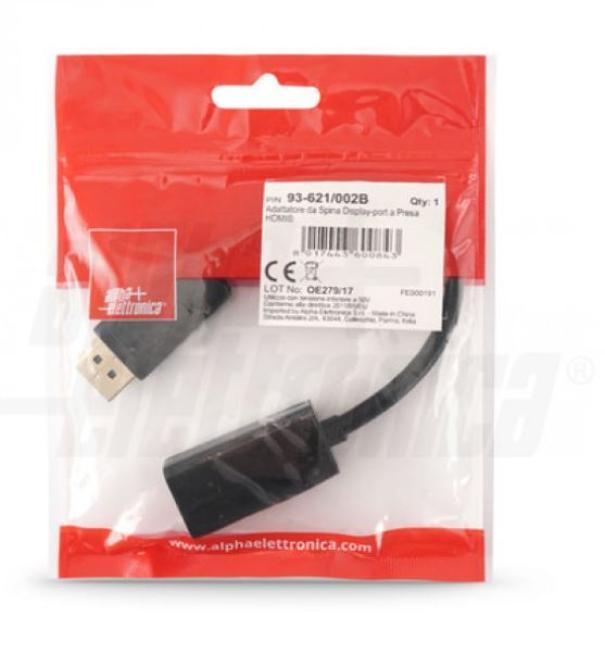 Adattatore Alpha Elettronica da spina display-port a presa HDMI - 93-621/002B 02