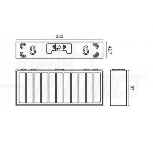 Lampada da parete solare a led Alpha Elettronica Bricketto 6W 4000K IP65 -JO462BNW 04