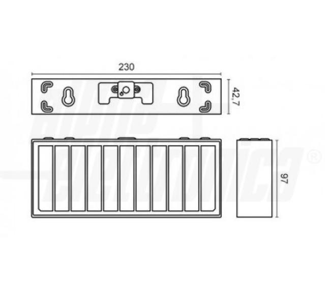 Lampada da parete solare a led Alpha Elettronica Bricketto 6W 4000K IP65 -JO462NNW 04