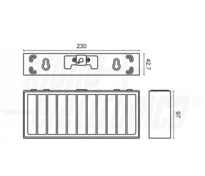 Lampada da parete solare a le Alpha Elettronica Bricketto 6W 4000K IP65- JO462RNW 05