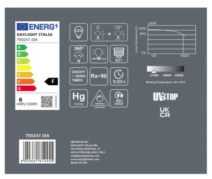 Lampadina led Creative-Cables 6W E27 2700K Dimmerabile - DL700247 02