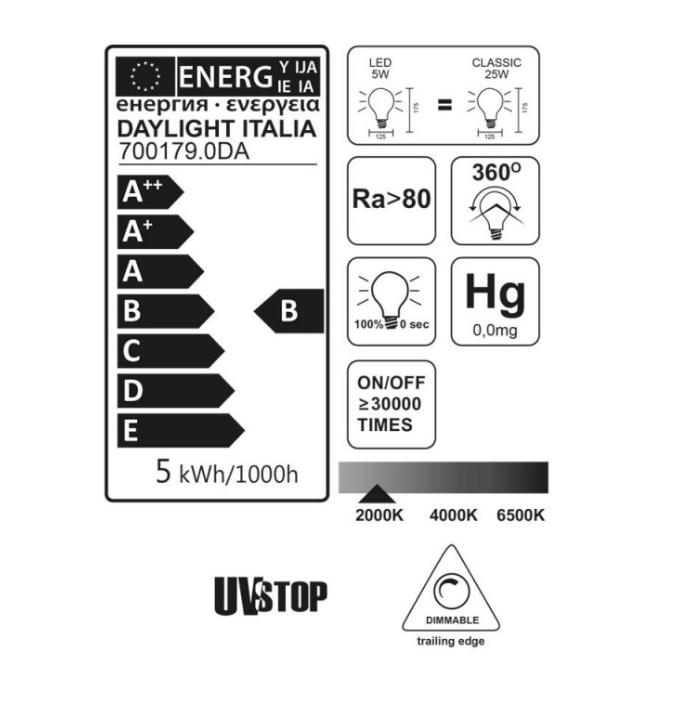 Lampadina led G125 Creative-Cables 5W E27 2000K Dimmerabile - DL700179 03