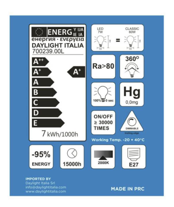 Lampadina led G155 Creative-Cables 7W E27 2200K Dimmerabile - DL700239 02