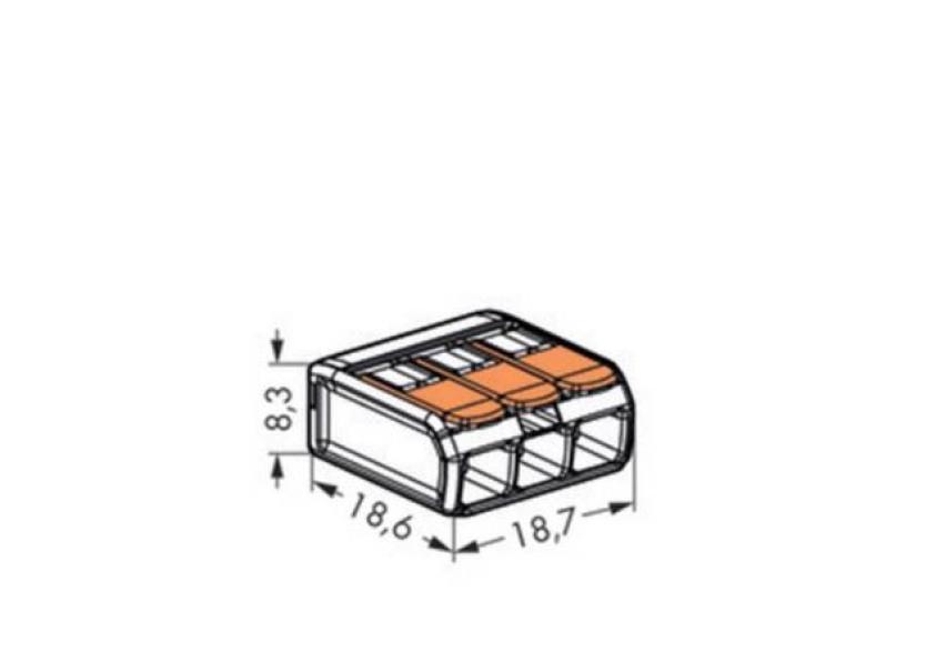 Morsetto Creative-Cables universale 3 ingressi trasparente - MOR413 03