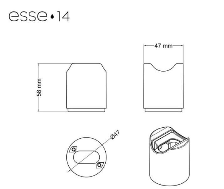 Portalampada Creative-Cables Esse14 per lampadina S14d IP44 neutro - PLS14DPLW 04