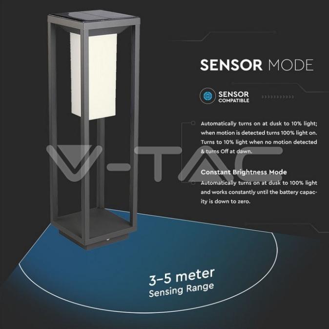 Paletto solare led V-Tac Samsung Chip 2w 3000k VT-66 - 21785 03