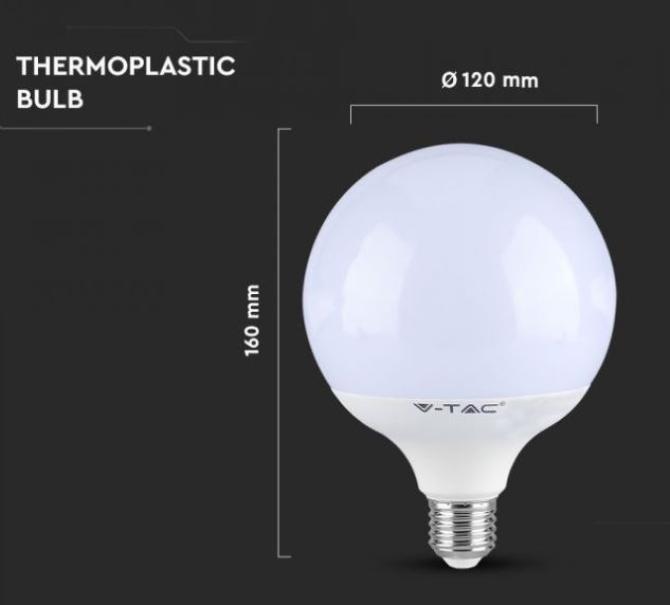 Lampadina led globo G120 V-tac 22W E27 4000K VT-242-N -20022 - 2120022 06