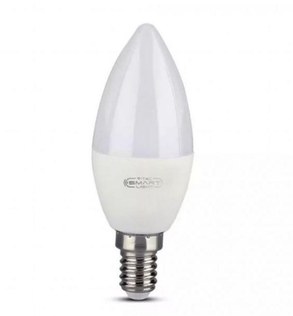 Lampadina led smart C37 V-tac E14 4,5W RGB+2700K+6500K- 212754 01