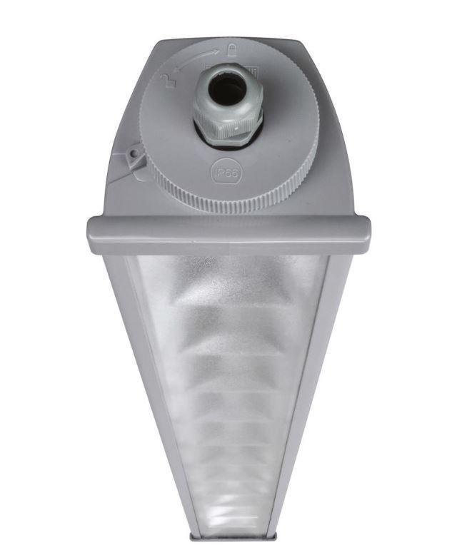 Plafoniera led acciaio reg Beghelli 2x58W M1200 4000K IP66- A258RD 01