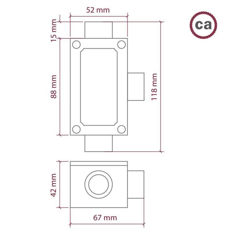 Giunto di derivazione Creative-cables Italia - a 3 uscite forma a T DER3-1 02