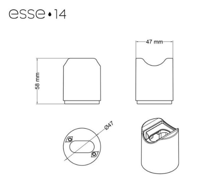 Portalampada Creative-Cables Esse14 per lampada attacco S14D marmo marrone -KPLS14DPBM 05