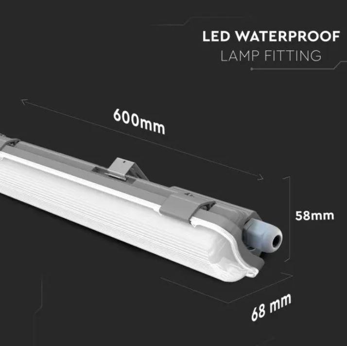 Plafoniera led T8 V-tac 18W 6400K IP65 raccordo impermeabile VT-12028 - 6460 04