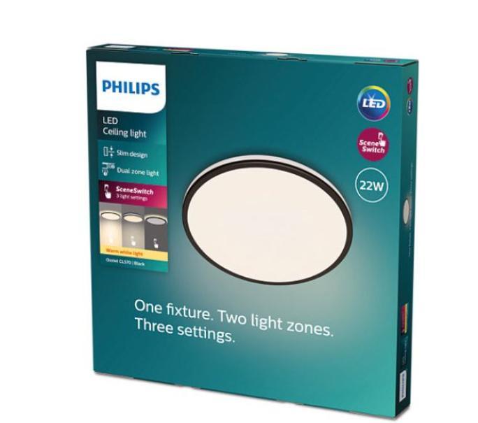 Plafoniera led Philips Ozziet CI570 22W 2700K nero -43200000 03