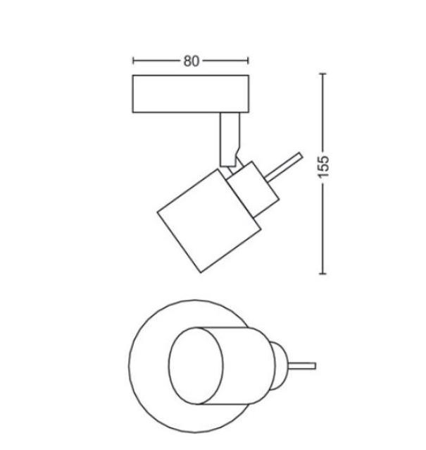 Faretto singolo Philips Meranti in metallo attacco GU10 IP20 bianco - 46529900 02