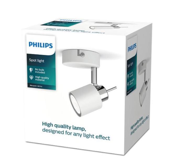 Faretto singolo Philips Meranti in metallo attacco GU10 IP20 bianco - 46529900 03