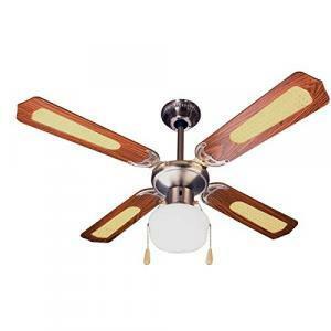 Ventilatore da soffitto diametro 107 in legno con luce zfs9107m