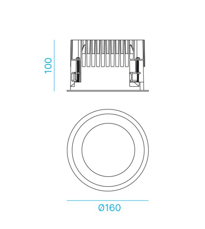 Faretto ad incasso led Nobile Illuminazione Combo C2R con driver 25W 4000K bianco - C2R/F/4K25/W1 02