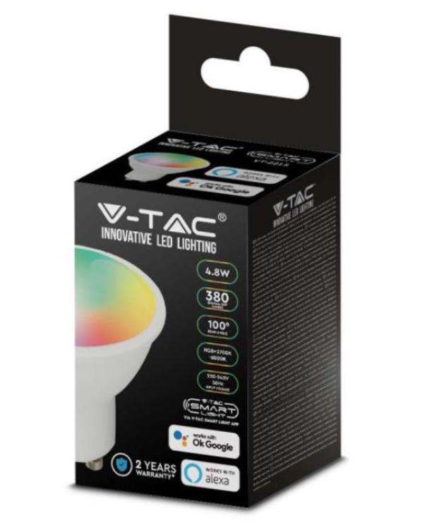 Lampadina led V-tac smart- rgb 2700-6500K 4,8W GU10 VT-2215 - 3000 02