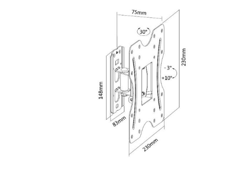 Supporto per tv Flat Gbs Elettronica 23-42 pollici 30Kg - 42858/EXTRA 03