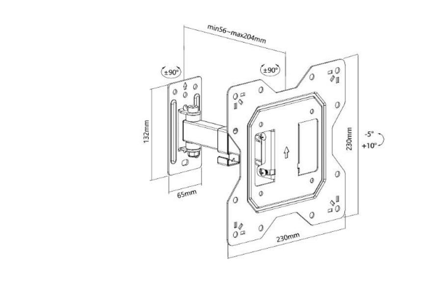 Supporto per tv Flat Gbs Elettronica 23-42 pollici 30Kg - 42859/EXTRA 03