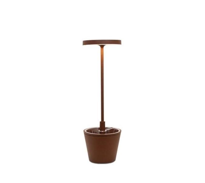 Lampada led Zafferano Poldina Reverso 2,3W 2200/2700/3000K IP54 ricaricabile corten- LD0420R3 01