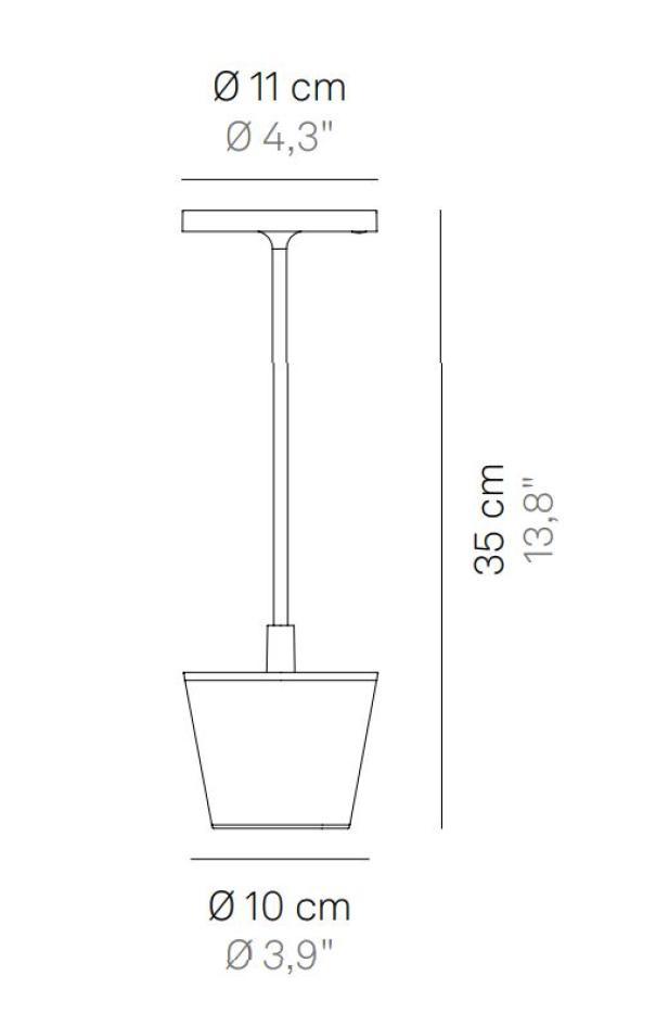 Lampada led Zafferano Poldina Reverso 2,3W 2200/2700/3000K IP54 ricaricabile salvia - LD0420G3 02