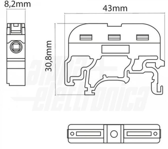 Connettore rapido serrafilo Alpha Elettronica 1 polo barra guida Din  - 542-21 03