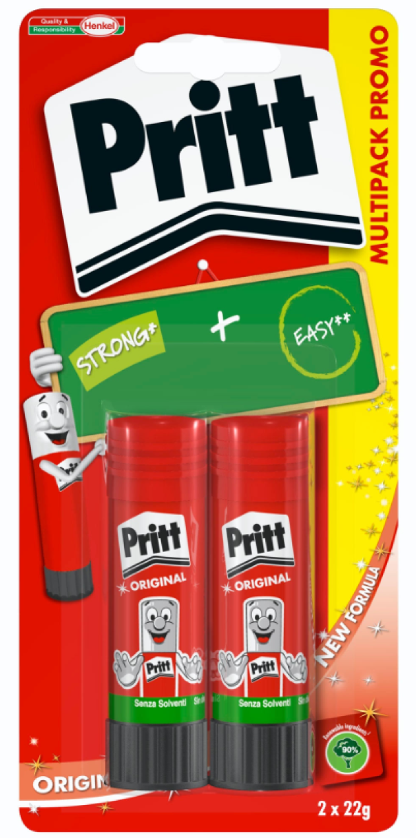 Colla stick Henkel Pritt grandezza media 22g 2pz - 1445001 01