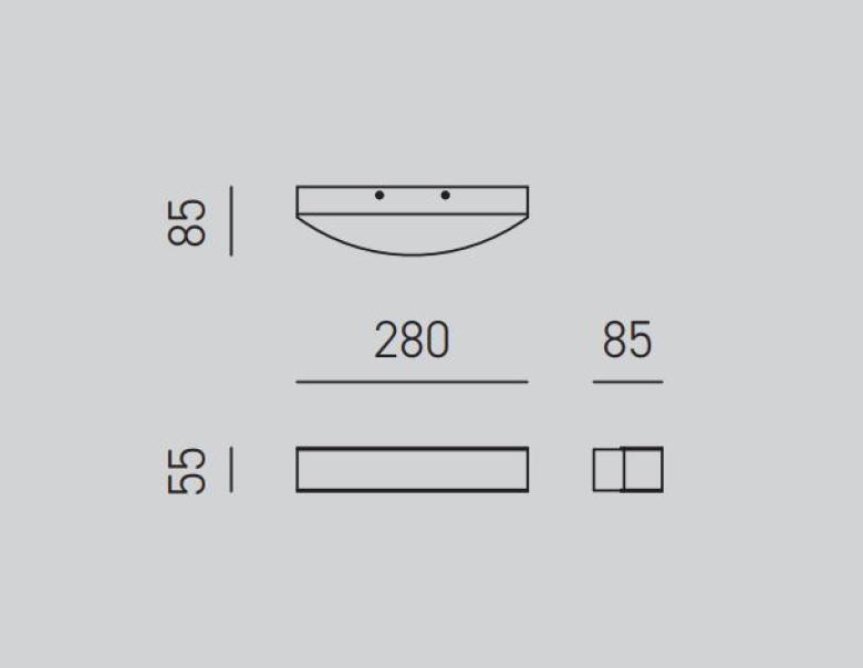 Lampada da parete led G.E.A.LUCE Gap Arco 16W 3000K bianco -GAP500C 04