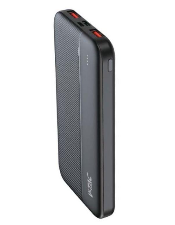 Power bank V-tac 10000mA caricatore rapido nero VT-10000 - 7831 01