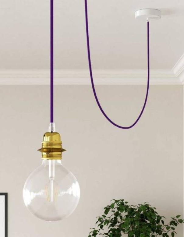 Cavo tessile al metro Creative-Cables viola imperiale lucido RM14 2x0,75mm - XZ2RM14 04