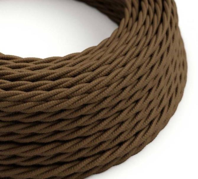 Cavo tessile al metro Creative-Cables in cotone marrone espresso TC13 2x0,75mm - XZ2TC13 01