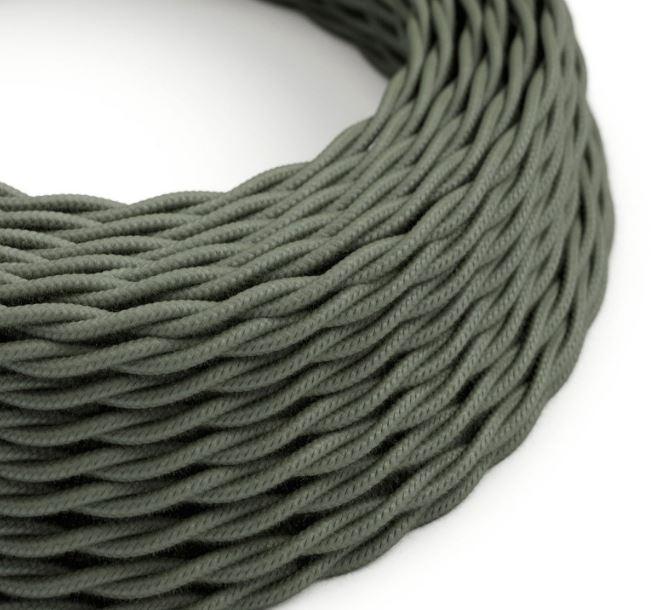 Cavo tessile al metro Creative-Cables in cotone verde salvia TC63 2x0,75mm - XZ2TC63 01