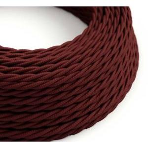 Cavo tessile al metro creative-cables effetto seta bordeaux lucido tm19 2x0,75mm - xz2tm19