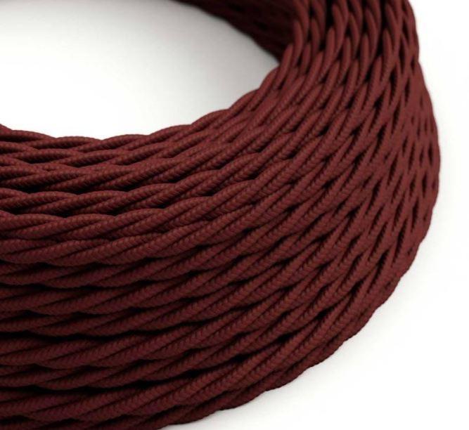 Cavo tessile al metro Creative-Cables effetto seta bordeaux lucido TM19 2x0,75mm - XZ2TM19 01