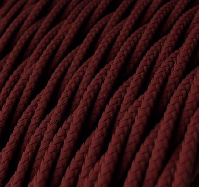 Cavo tessile al metro Creative-Cables effetto seta bordeaux lucido TM19 2x0,75mm - XZ2TM19 02