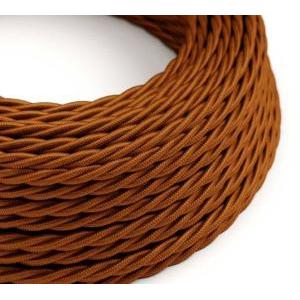 Cavo tessile al metro creative-cables effetto seta whiskey lucido tm22 2x0,75mm - xz2tm22