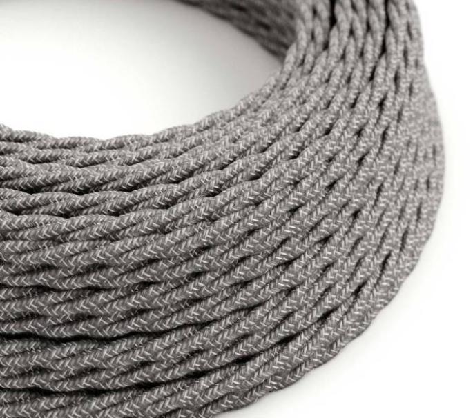 Cavo tessile al metro Creative-Cables in lino grigio melange TN02 2x0,75mm - XZ2TN02 01