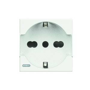 Axolute presa schuko 2 poli + t 16a bipasso bianco hd4140a16