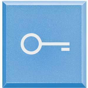 Axolute copritasto per pulsante luminoso con simbolo chiave colore azzurro h4920lf