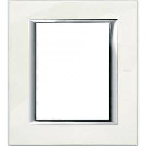 Axolute placca 3+3  moduli colore bianco limoges ha4826bg