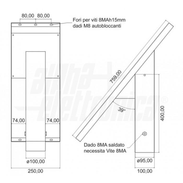 Testapalo per pannelli fotovoltaici Alpha Elettronica max 180W - SU-SOLAR-011 02