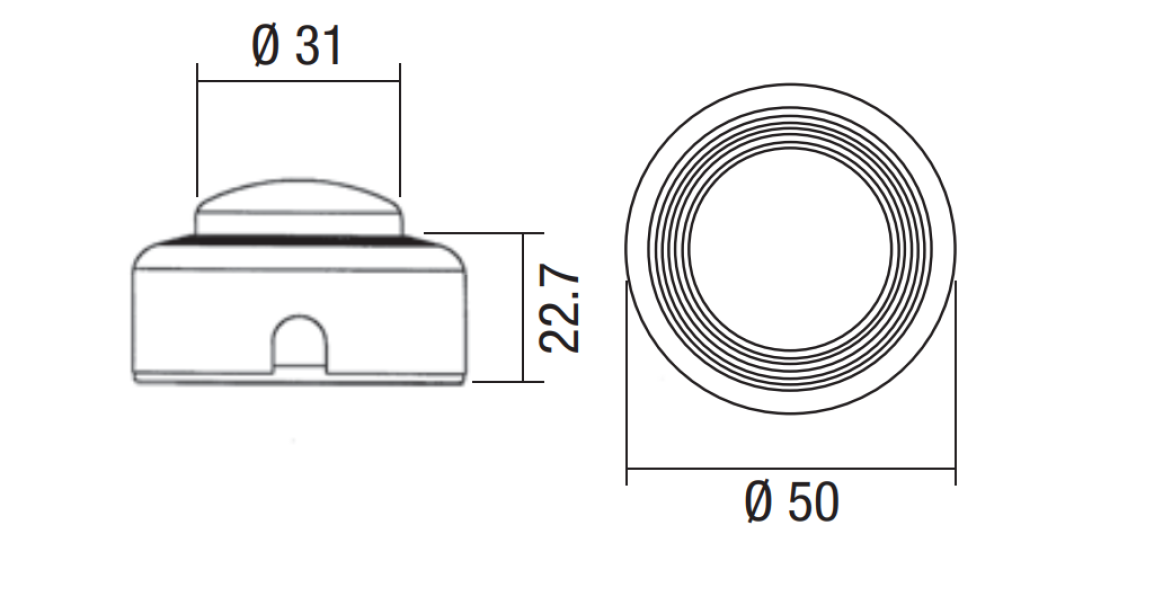 Interruttore a pedale Relco 2A 250V nero - 96 02