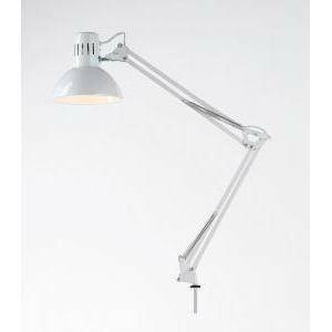 Lampada da tavolo snodabile con morsetto 60w attacco e27 colore bianco 4025b